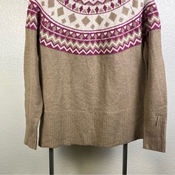 Tahari | Cowl Neck Sweater - Tan and Purple - Picture 3 of 10